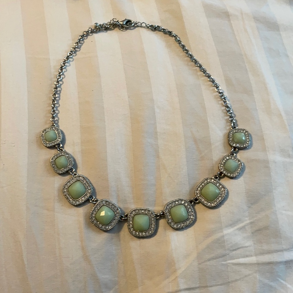 Forever new mint green square collar necklace